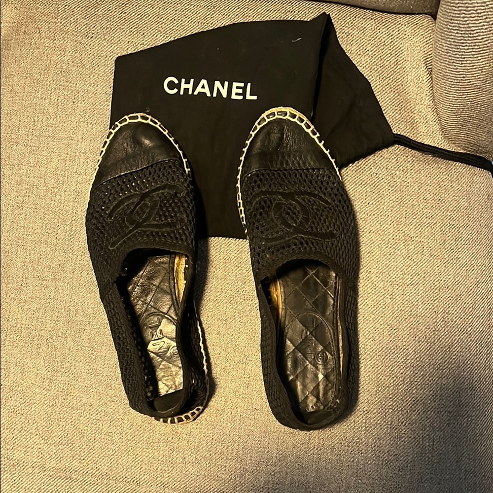 Chanel Black Espadrille Shoes with Classic Elegance